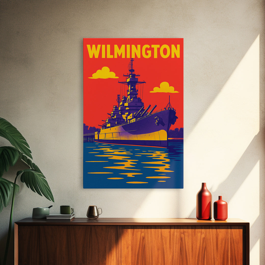 Wilmington North Carolina Travel Poster, Canvas Print, Bold Pop Art Poster, Wilmington Travel Art, Vintage Travel Print, Vintage City Poster