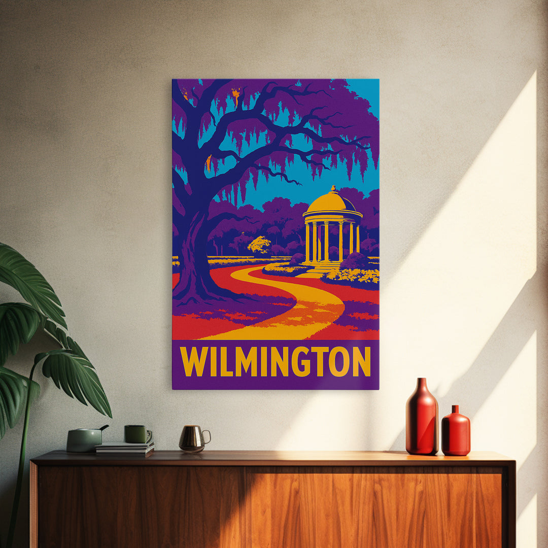 Wilmington Travel Poster, Framed Canvas Print, High Contrast City Poster, Wilmington Poster Print, Fine Art Print, Travel Art Print
