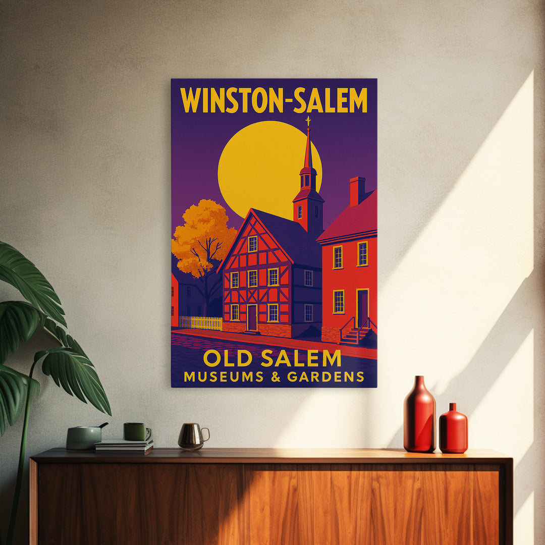 Winston Salem North Carolina Travel Poster, Canvas Print, High Contrast City Poster, Winston Salem Poster Print, Wall Decor, Wall Art