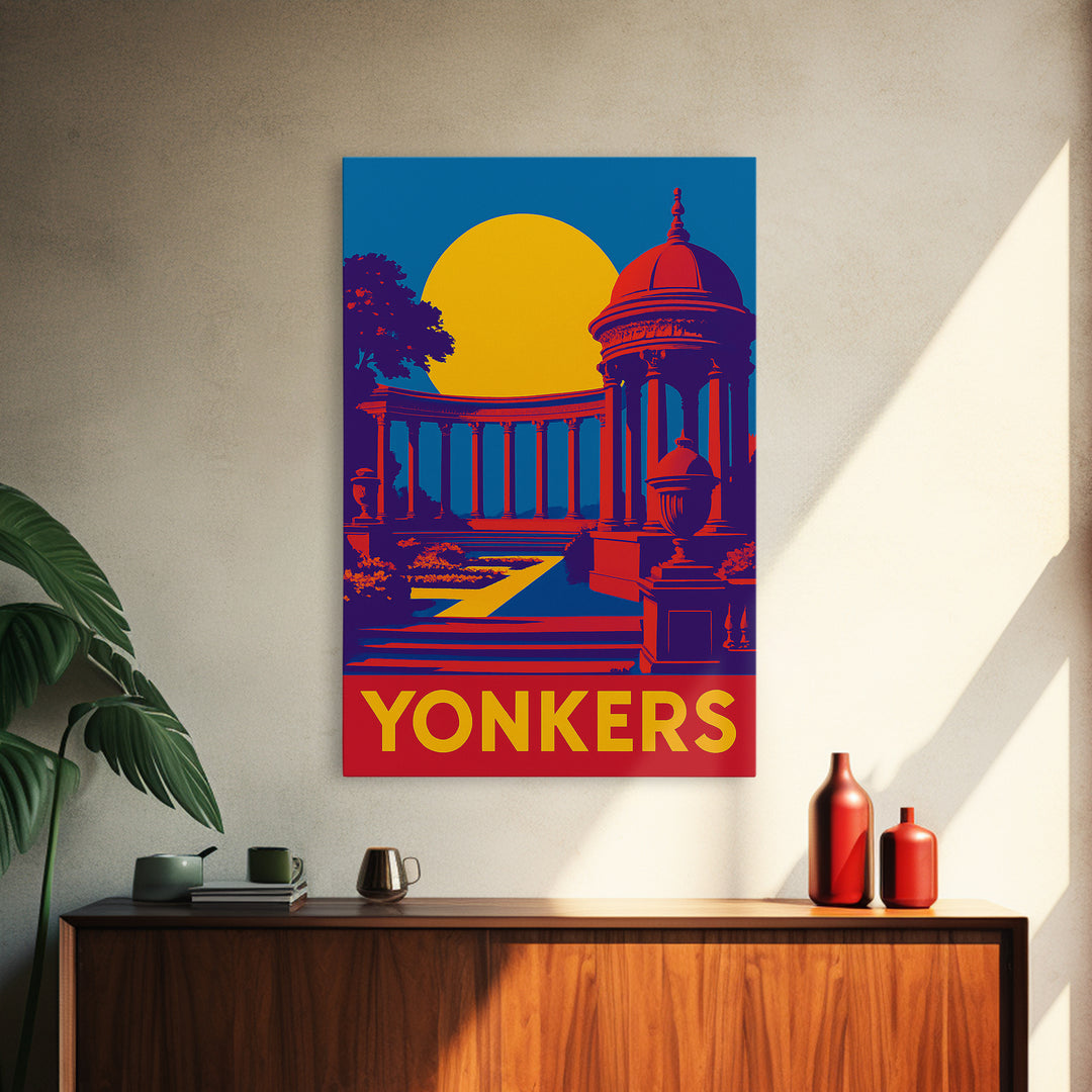 Yonkers New York Travel Poster, Canvas Print, Bold Pop Art Poster, Yonkers Wall Art, Poster Art, Vintage City Poster, Vintage City Art