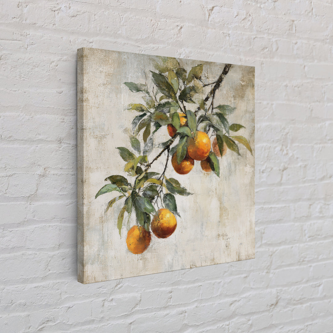 Orange Tree Branch Canvas Print, Patio Art, Coastal Wall Decor, Patio Decor, Fine Art, Outdoor, Gallery Decor, Neutral Decor, PAT-1x1-22
