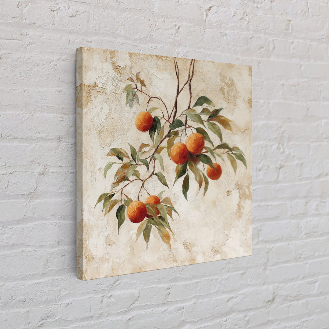 Orange Tree Branch Framed Canvas Print, Patio Art, Lake House Decor, Patio Decor, Oil Painting, Outdoor, Boho Decor, PAT-1x1-46