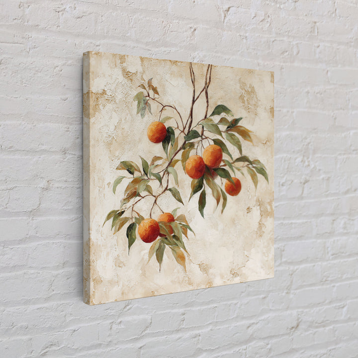 Orange Tree Branch Framed Canvas Print, Patio Art, Lake House Decor, Patio Decor, Oil Painting, Outdoor, Boho Decor, PAT-1x1-46