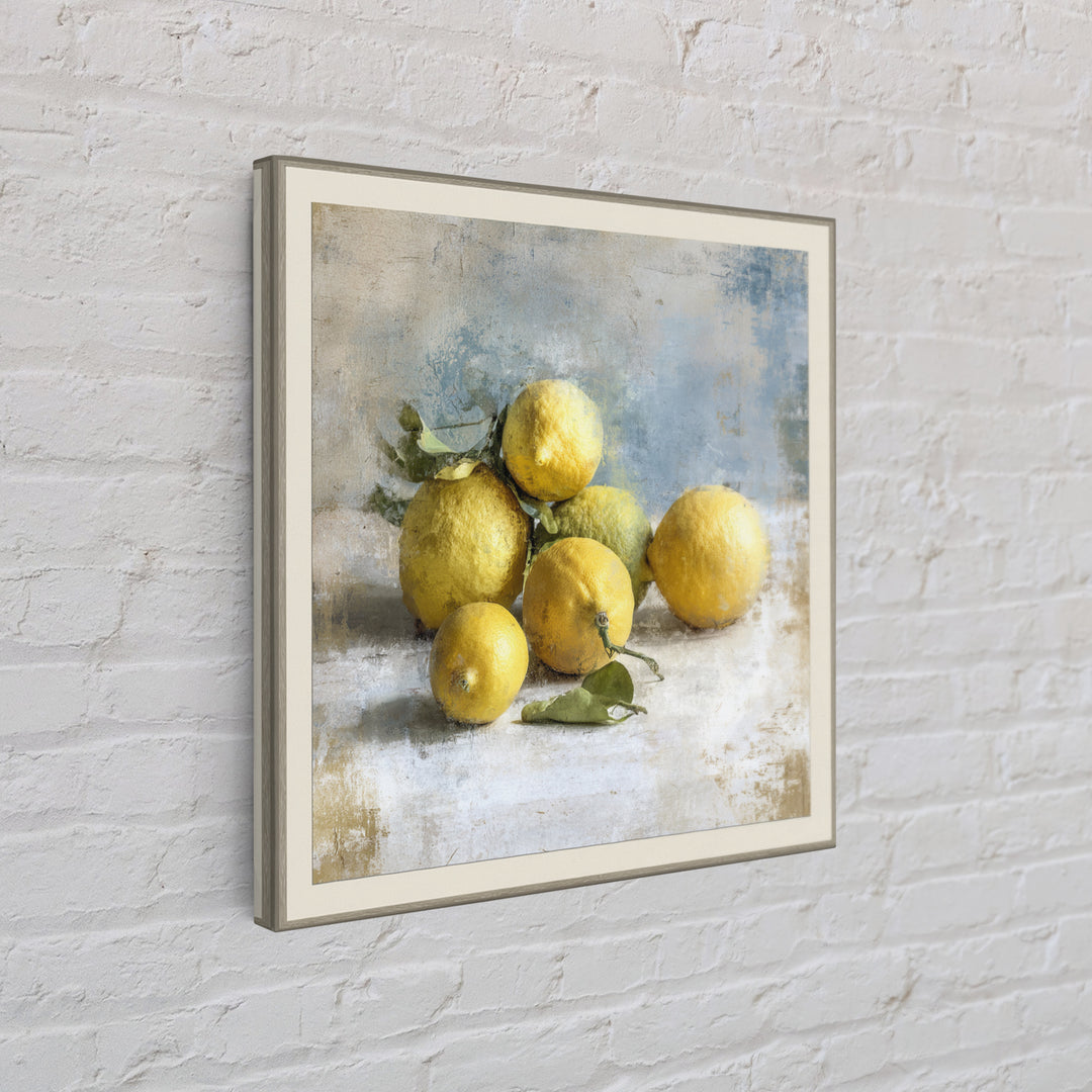 Outdoor Citrus Still Life Canvas Print, Patio Art, Rustic Decor, Patio Decor, Fine Art, Outdoor, Textured Painting, PAT-1x1-5