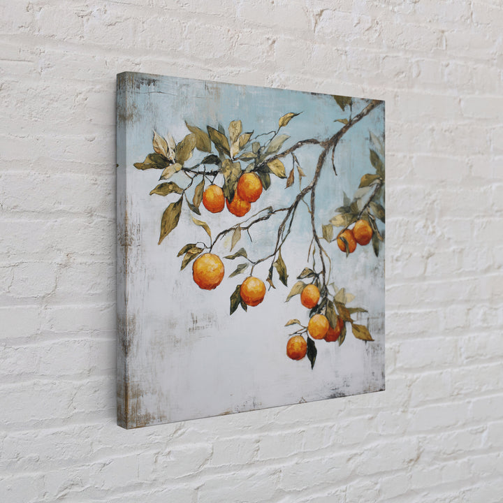 Orange Tree Branch Framed Canvas Print, Patio Art, Lake House Decor, Patio Decor, Oil Painting, Outdoor, Boho Decor, PAT-1x1-70