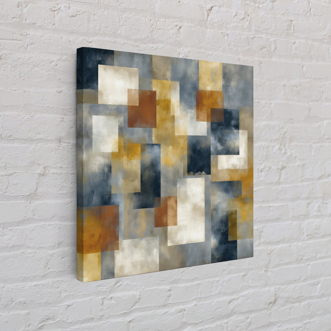 Warm Geometric Tile Pattern Framed Canvas Print, Patio Art, Yard Decor, Patio Decor, Fine Art, Outdoor, Luxury Decor, PAT-1x1-72