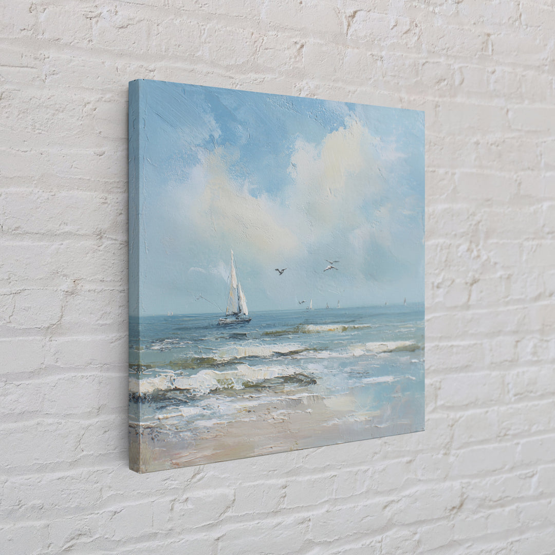 Sailboat on a Breezy Summer Horizon Canvas Print, Patio Art, Boho Decor, Patio Decor, Fine Art, Outdoor, Outdoor Decor, PAT-1x1-87
