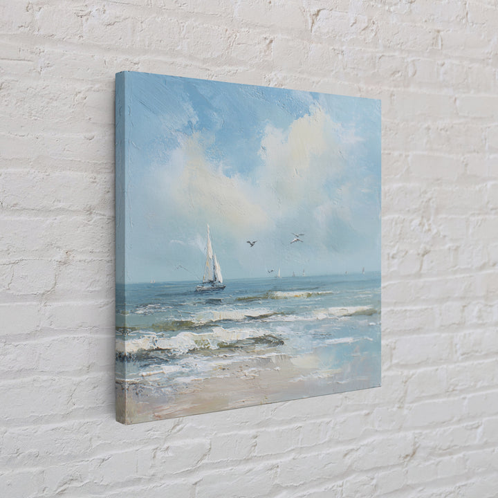 Sailboat on a Breezy Summer Horizon Canvas Print, Patio Art, Boho Decor, Patio Decor, Fine Art, Outdoor, Outdoor Decor, PAT-1x1-87