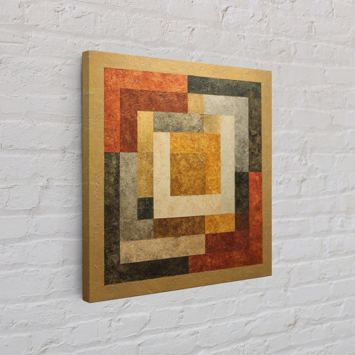 Warm Geometric Tile Pattern Framed Canvas Print, Patio Art, Outdoor Decor, Patio Decor, Abstract Art, Outdoor, Bar Art, PAT-1x1-96