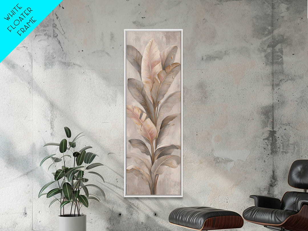 Banana Leaves with Rain Drop Details Canvas Print, Patio Art, Patio Decor, Fine Art, Outdoor, Gallery Decor, Neutral Decor, PAT-1x3-100