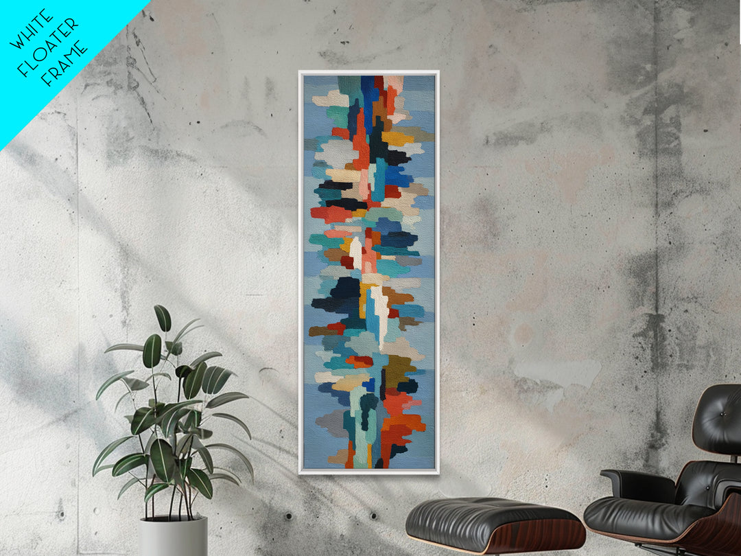 Bright Coral and Turquoise Abstract for Outdoors Canvas Print, Patio Art, Wall Art, Patio Decor, Abstract Art, Outdoor, PAT-1x3-48