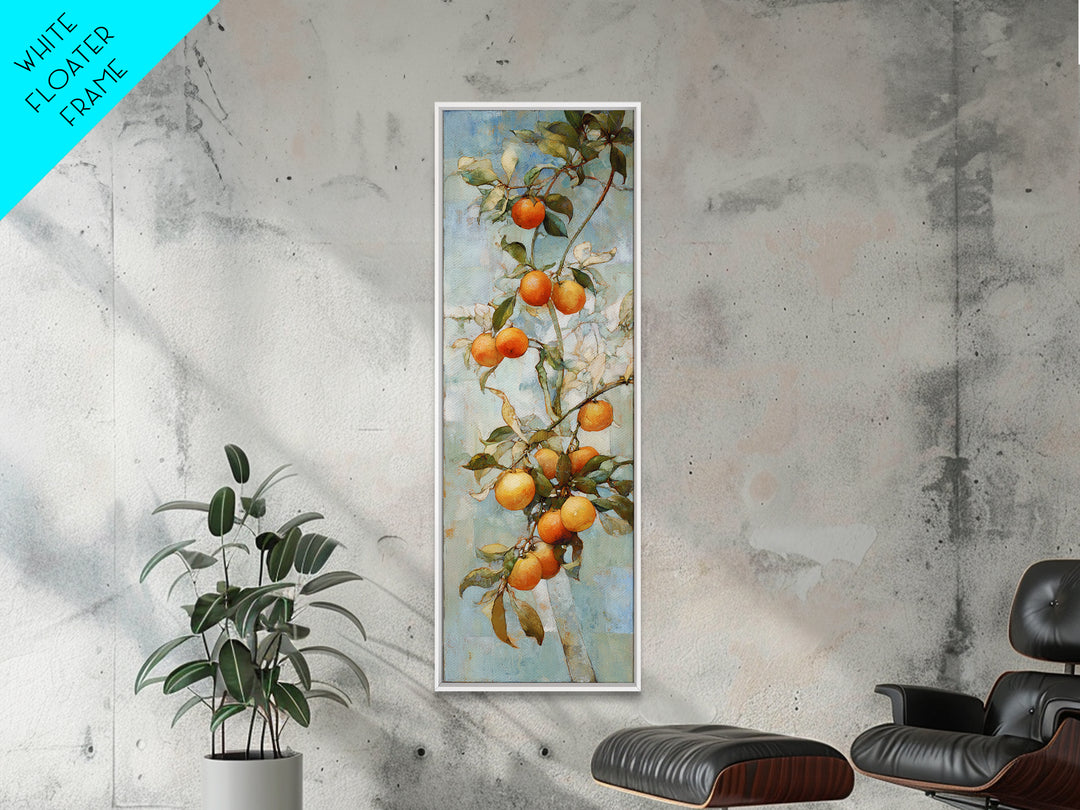 Orange Tree Branch Framed Canvas Print, Patio Art, Yard Decor, Patio Decor, Fine Art, Outdoor, Luxury Decor, Art Print, PAT-1x3-58