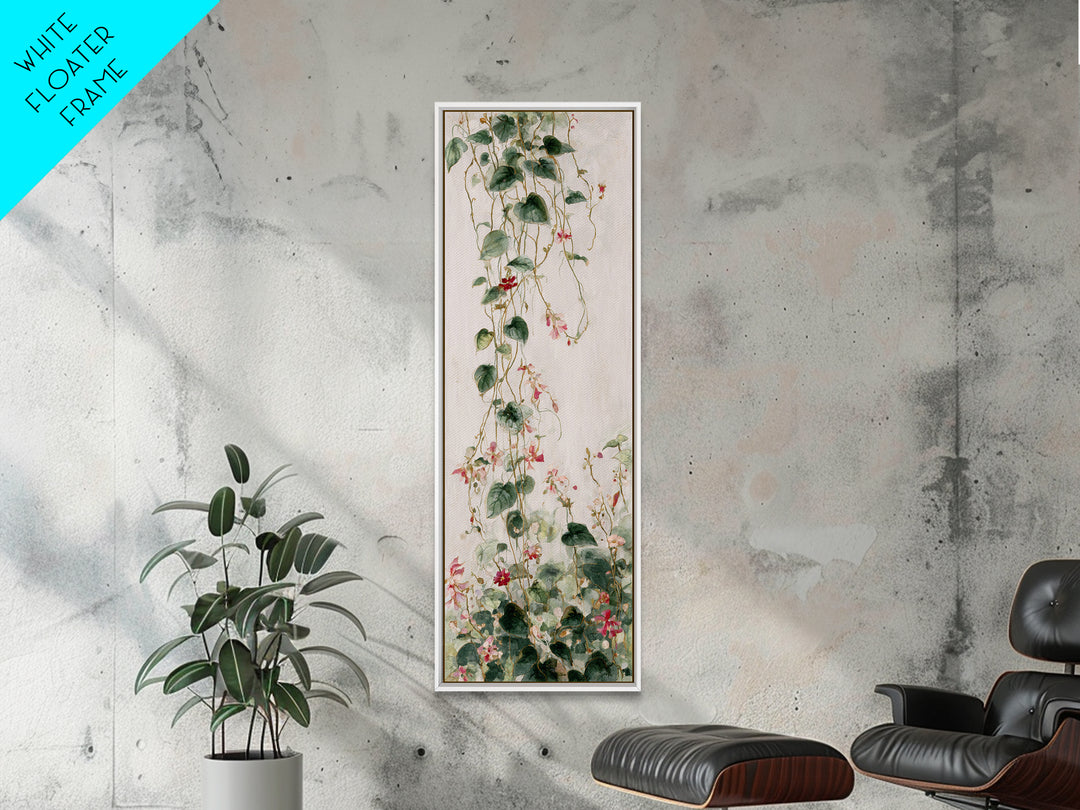 Sunset over Garden Flowers and Vines Canvas Print, Patio Art, Beach Art, Patio Decor, Fine Art, Outdoor, Neutral Decor, PAT-1x3-67