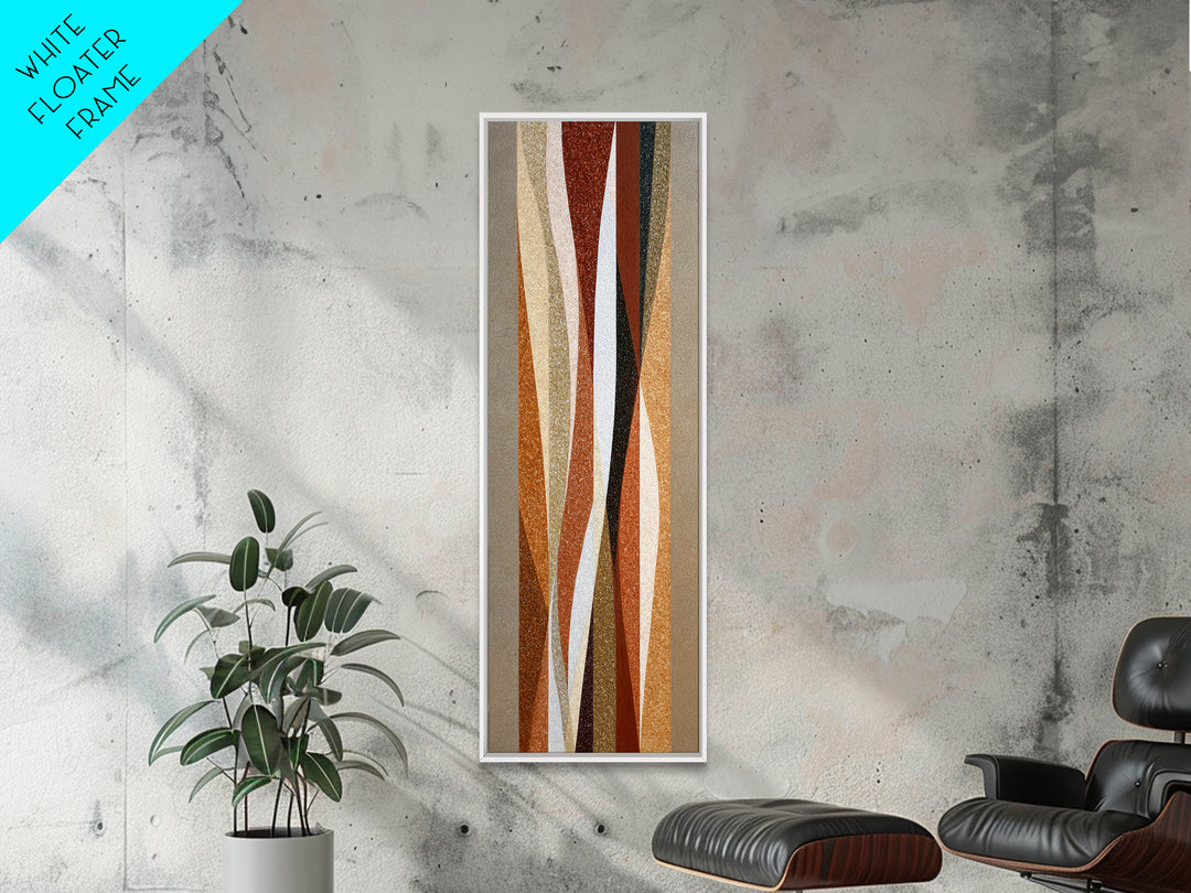 Warm Geometric Tile Pattern Framed Canvas Print, Patio Art, Outdoor Wall Art, Patio Decor, Fine Art, Outdoor, Porch Decor, PAT-1x3-84