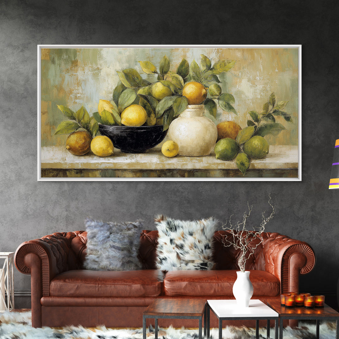 Outdoor Citrus Still Life Canvas Print, Patio Art, Garden Decor, Patio Decor, Fine Art, Outdoor, Beach Art, Beach House Decor, PAT-2x1-73