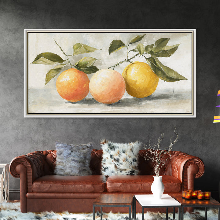 Outdoor Citrus Still Life Framed Canvas Print, Patio Art, Outdoor Wall Decor, Patio Decor, Fine Art, Outdoor, Yard Decor, PAT-2x1-97