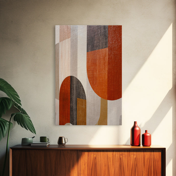 Warm Geometric Tile Pattern Framed Canvas Print, Patio Art, Neutral Decor, Patio Decor, Fine Art, Outdoor, Wall Art, Home Decor, PAT-2x3-56