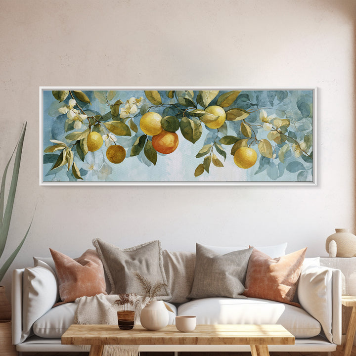 Outdoor Citrus Still Life Canvas Print, Patio Art, Patio Decor, Fine Art, Outdoor, Gallery Decor, Neutral Decor, Modern Decor, PAT-3x1-21