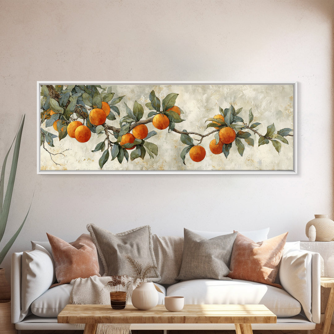 Orange Tree Branch Canvas Print, Patio Art, Gallery Decor, Patio Decor, Fine Art, Outdoor, Contemporary Art, Wall Art, PAT-3x1-62