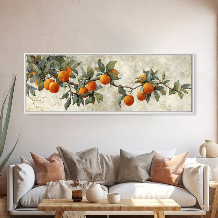 Orange Tree Branch Canvas Print, Patio Art, Gallery Decor, Patio Decor, Fine Art, Outdoor, Contemporary Art, Wall Art, PAT-3x1-62