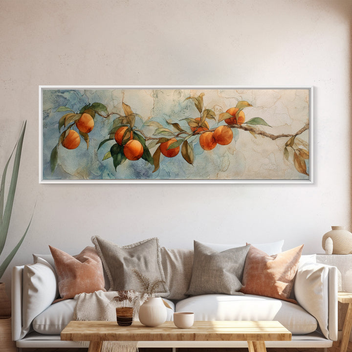 Orange Tree Branch Canvas Print, Patio Art, Western Decor, Patio Decor, Fine Art, Outdoor, Floral Art, Lake House Decor, PAT-3x1-86