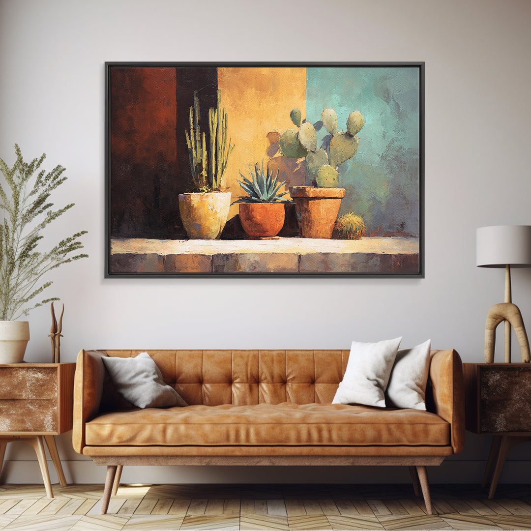 Cactus and Agave Canvas Print, Patio Art, Coastal Wall Decor, Patio Decor, Fine Art, Outdoor, Gallery Decor, Neutral Decor, PAT-3x2-32