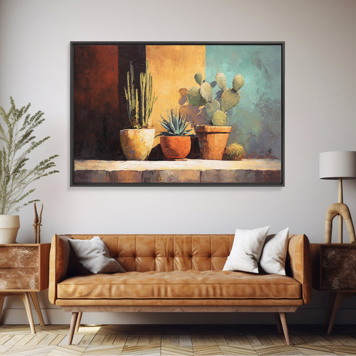 Cactus and Agave Canvas Print, Patio Art, Coastal Wall Decor, Patio Decor, Fine Art, Outdoor, Gallery Decor, Neutral Decor, PAT-3x2-32