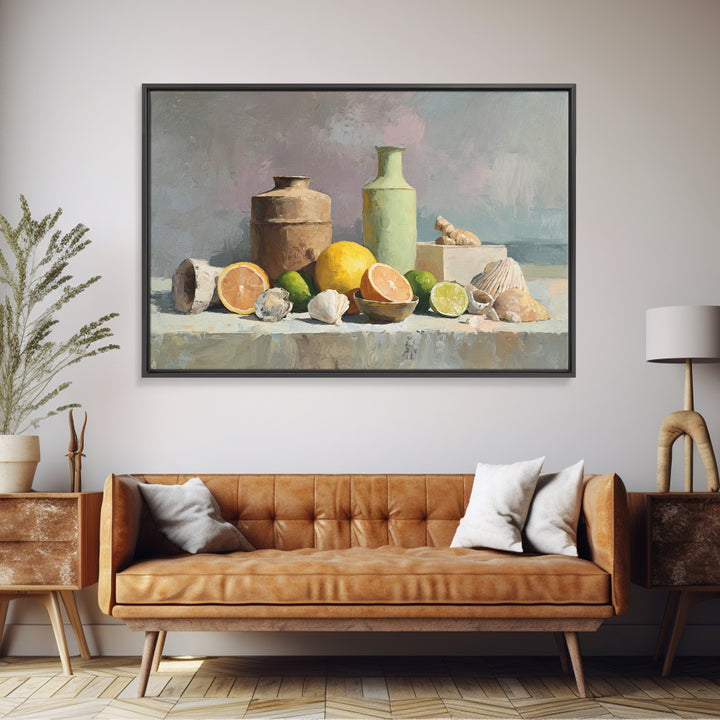 Outdoor Citrus Still Life Canvas Print, Patio Art, Beach House Decor, Patio Decor, Outdoor, Modern Decor, Fine Art Print, PAT-3x2-57