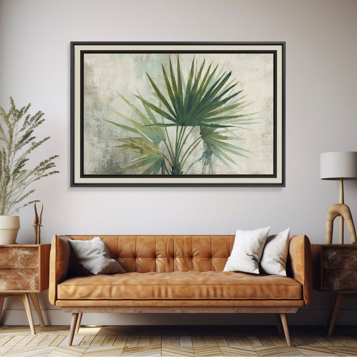 Tropical Palm Fronds Framed Canvas Print, Patio Art, Gallery Decor, Patio Decor, Fine Art, Outdoor, Contemporary Art, PAT-3x2-77