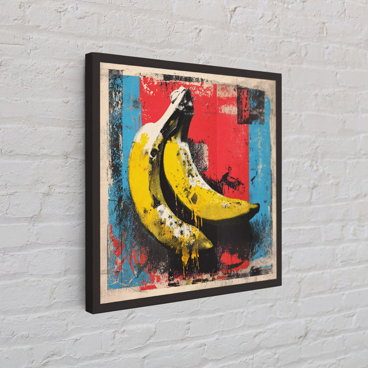 Bright Banana Still Life Framed Canvas Print, Pop Art, Eclectic Home Decor, Living Room Decor, Fine Art, Pop, Minimalist Decor, POP-1x1-74