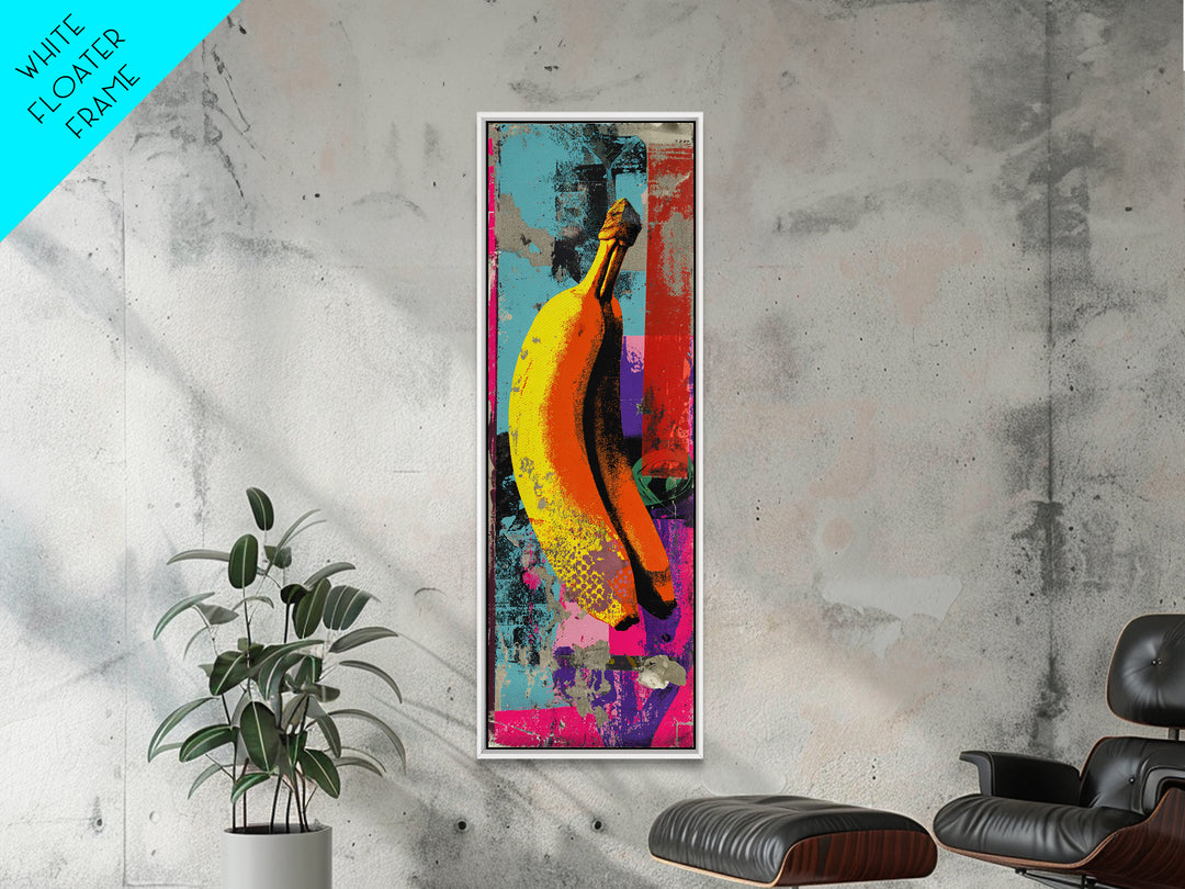 Bright Banana Still Life Canvas Print, Pop Art, Football Wall Art, Living Room Decor, Fine Art, Pop, Art Print, POP-1x3-14