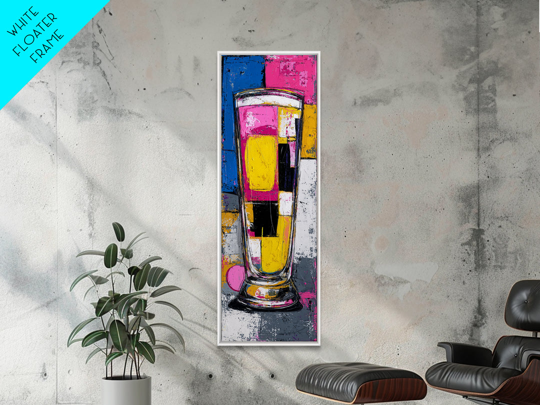 Milkshake Glass with Retro Diner Palette Canvas Print, Pop Art, Room Decor, Living Room Decor, Fine Art, Pop, Pet Portrait, POP-1x3-28