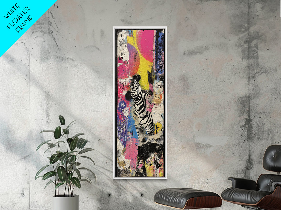 Zebra in Rainbow Pop Pattern Canvas Print, Pop Art, 3d Art, Living Room Decor, Oil Painting, Pop, Textured Painting, POP-1x3-97