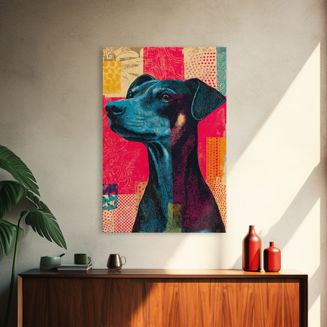 Pop Art Dog Portrait Canvas Print, Pop Art, Gallery Decor, Living Room Decor, Fine Art, Pop, Contemporary Art, Wall Art, POP-2x3-15