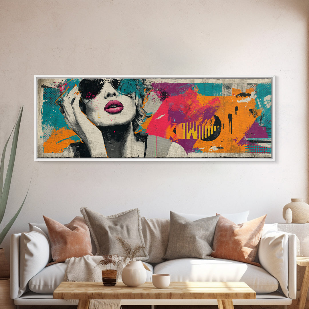 Shopping Bag Fashion Graphic Without Brands Canvas Print, Pop Art, Mexican Art, Living Room Decor, Fine Art, Pop, Neutral Decor, POP-3x1-16