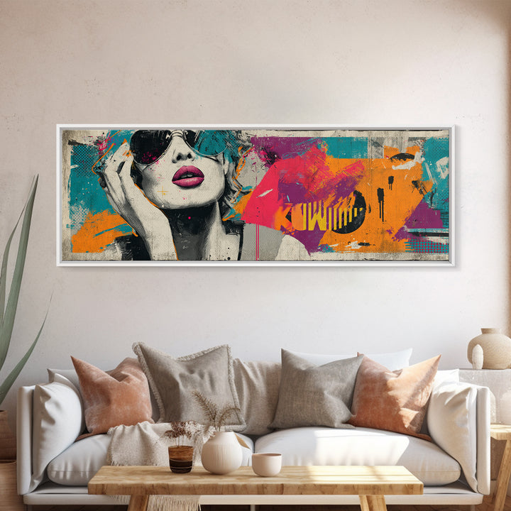 Shopping Bag Fashion Graphic Without Brands Canvas Print, Pop Art, Mexican Art, Living Room Decor, Fine Art, Pop, Neutral Decor, POP-3x1-16
