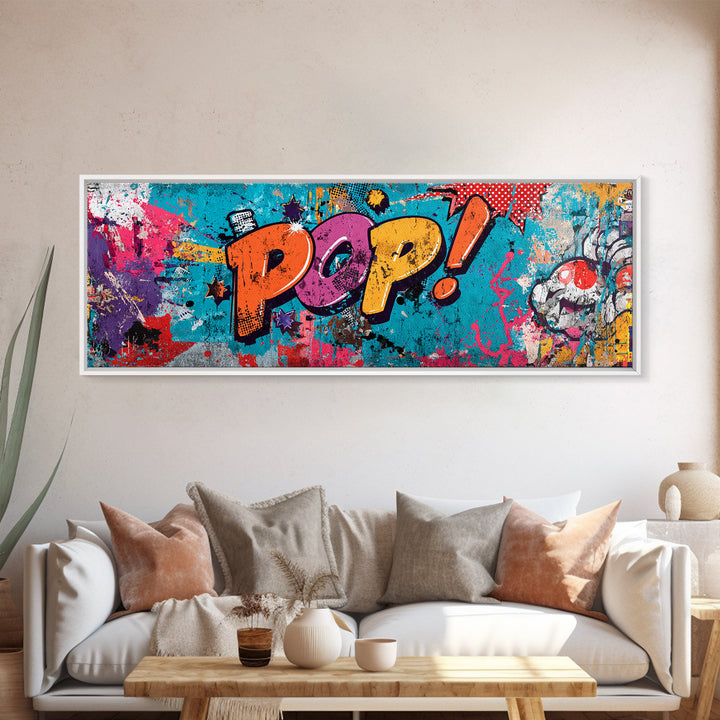 Retro Soda Bottle Framed Canvas Print, Pop Art, Pet Portrait, Living Room Decor, Fine Art, Pop, Modern Art, Food Art, POP-3x1-67