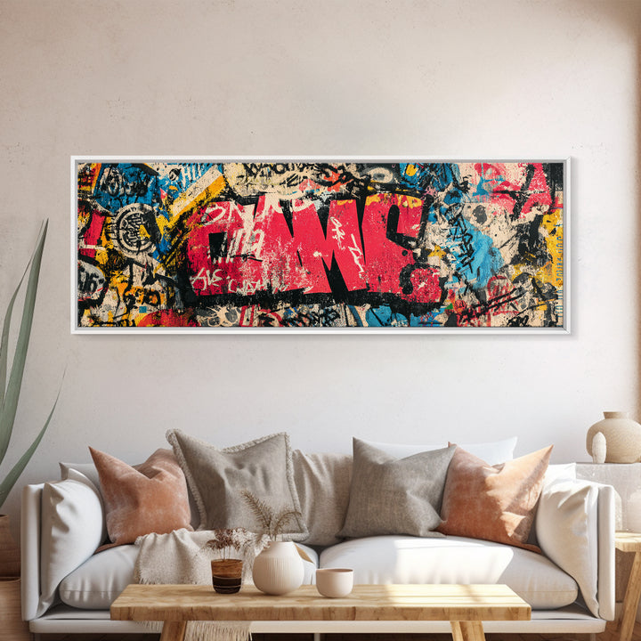 Comic Book City Skyline Canvas Print, Pop Art, Eclectic Home Decor, Living Room Decor, Fine Art, Pop, Minimalist Decor, POP-3x1-93