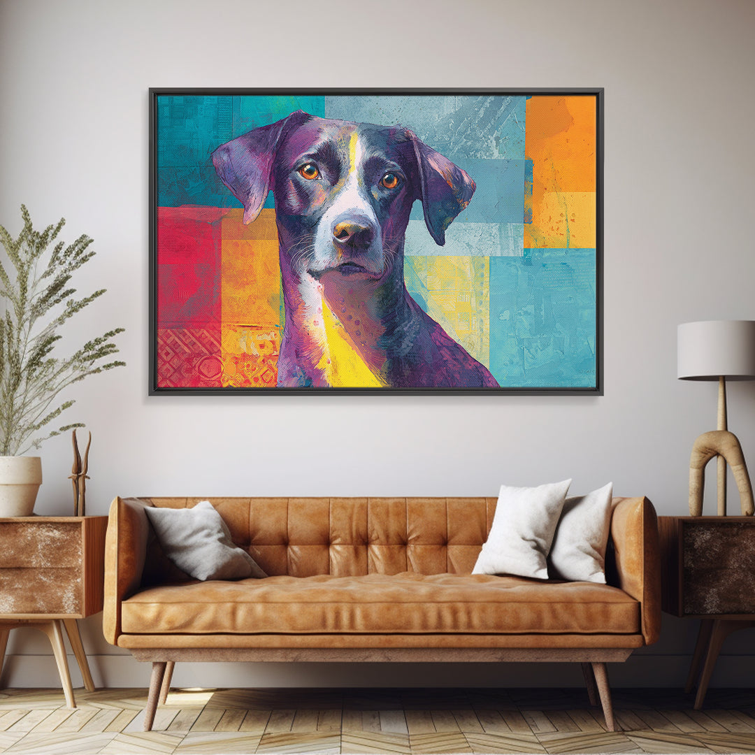 Pop Art Dog Portrait Canvas Print, Pop Art, Wall Art, Living Room Decor, Fine Art, Pop, Original Art, Canvas Wall Art, POP-3x2-83