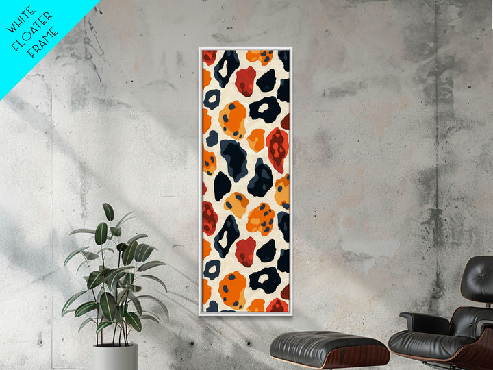 Retro Art Deco Cheetah Print Wall Art, Framed Canvas Print, MCM Style, Mid-century Modern Wall Art, Living Room Art, 70s Style Decor
