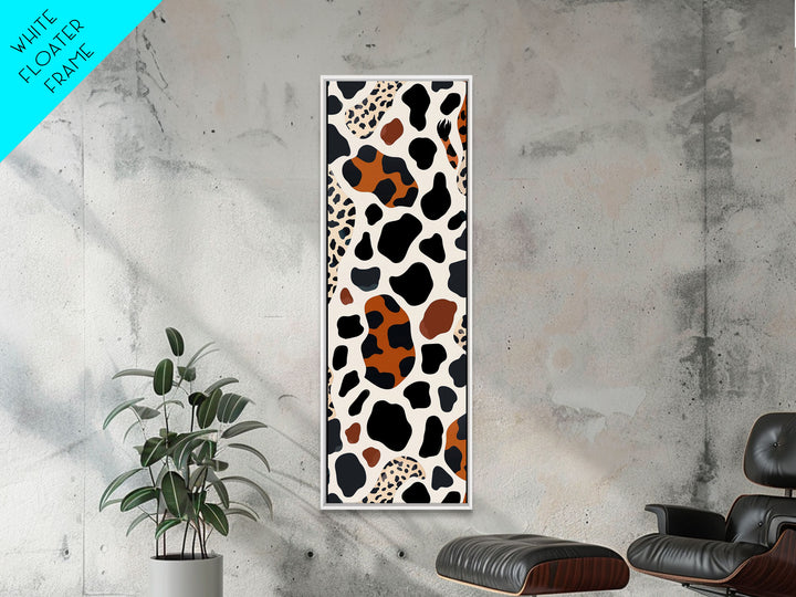 Retro Cheetah Print Wall Art Framed Canvas Print, MCM Style Art, Retro 70s Style Decor, Wood Frame Wall Art, Vintage Inspired Decor