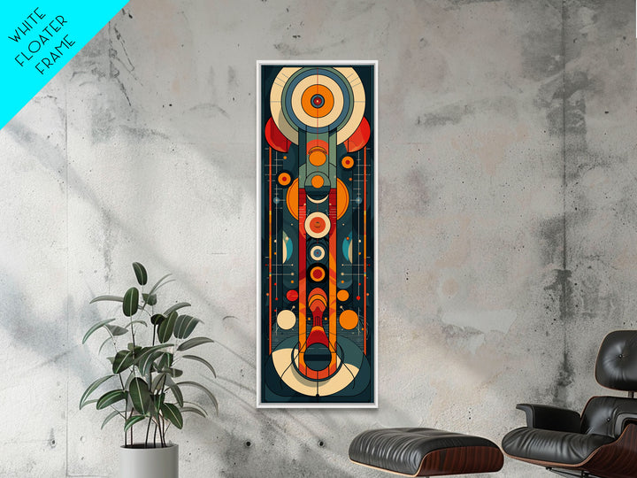 Retro Art Deco Geometric Patterns Wall Art Framed Canvas Print, Scifi / Science Fiction Decor