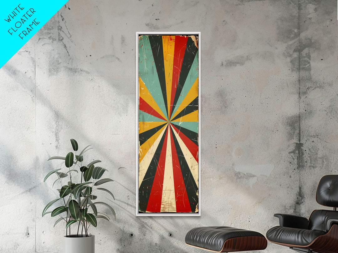 Retro MCM Style Starburst, Trippy Decor, Grunge Decor, Distressed Wall Art