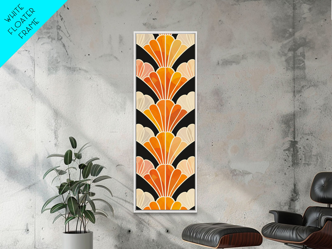 Art Deco Sea Shells Framed Canvas Print, Roaring 20s Inspired Wall Art, Wood Frame Decor, Retro / Vintage Inspired Home Decor