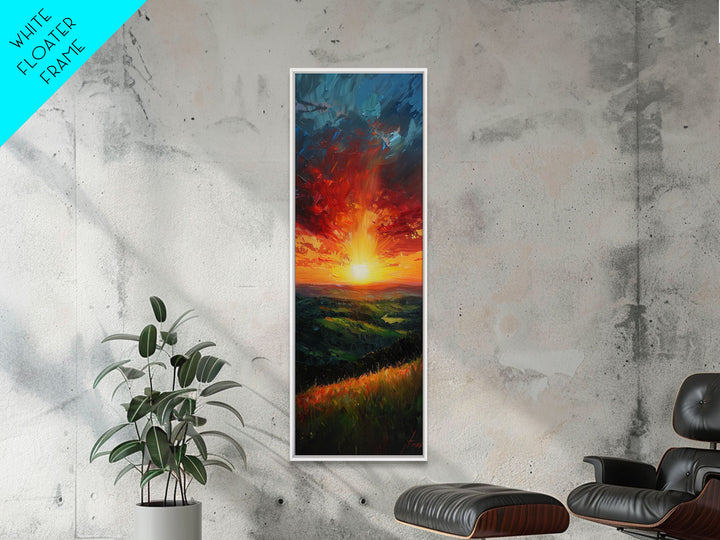 Calm Forest Pond Koi Fish Tranquil Living Room Art Framed Canvas Print Tall Art Japanese Style Art