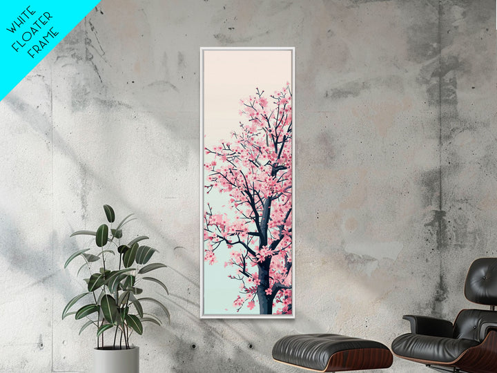 Delicate Cherry Blossom Tree In Full Bloom Against A Soft Gradient Background For Elegant Wall Art Framed Canvas Print