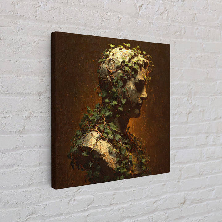Classical Statue Bust Covered Canvas Print, Renaissanceinspired Art, Unique Wall Art, Living Room Decor, Watercolor Art, REN-1x1-19