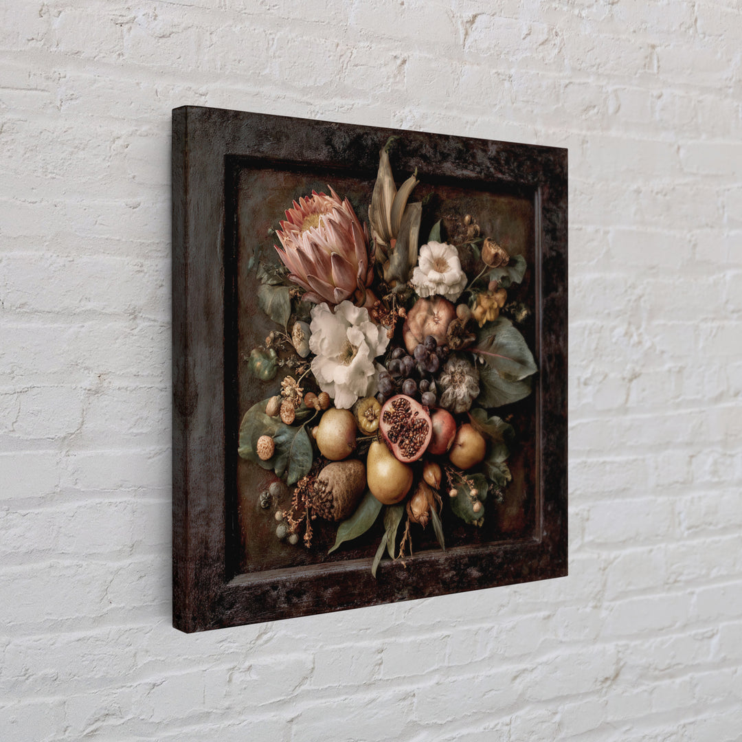 Renaissance Botanical Study Canvas Print, Renaissanceinspired Art, Romantic Art, Living Room Decor, Fine Art, Classic, REN-1x1-55