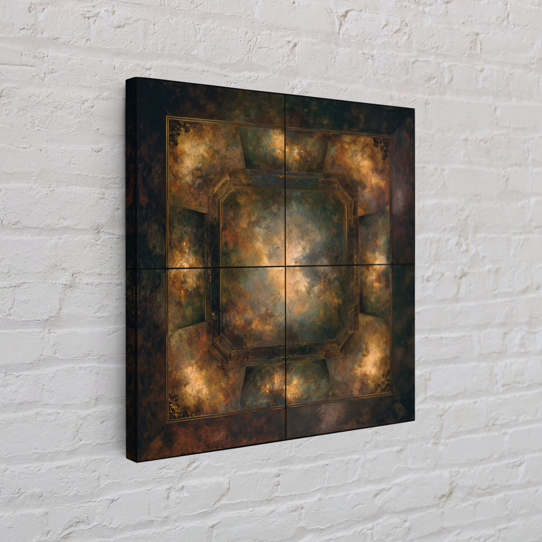 Fresco Celestial Ceiling Composition Framed Canvas Print, Renaissanceinspired Art, Yoga Wall Art, Living Room Decor, Classic, REN-1x1-63