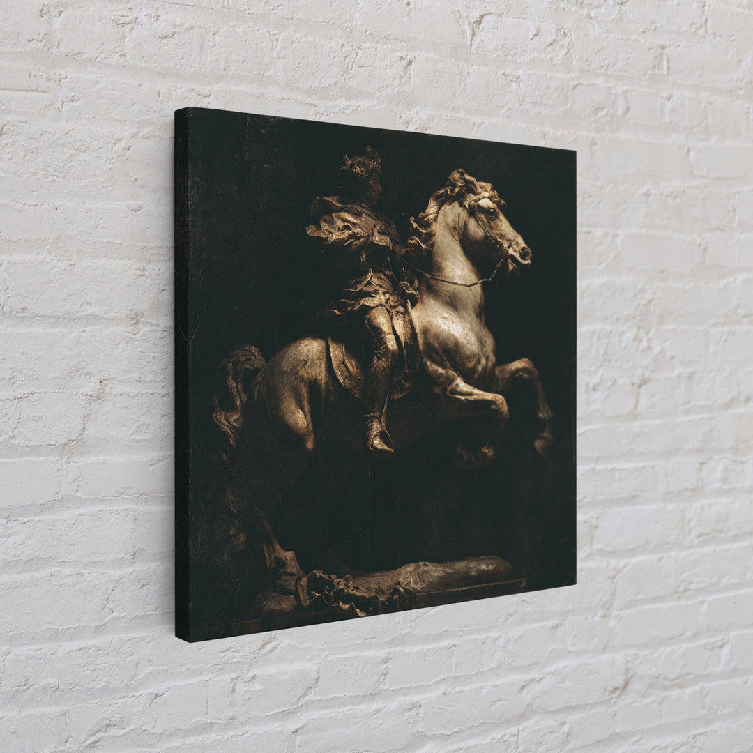 Classical Horse and Rider Canvas Print, Renaissanceinspired Art, Elegant Home Decor, Living Room Decor, Fine Art, Classic, REN-1x1-81